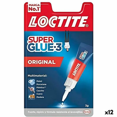 Sekundenkleber Loctite Super Glue 3 3 g (12 Stück) Default Title