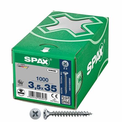 Schraubenkasten SPAX Wirox Z2 Flacher Kopf 3,5 x 35 mm 1000 Unidades Default Title