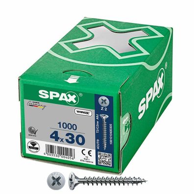 Schraubenkasten SPAX Wirox Z2 Flacher Kopf 4,0 x 30 mm 1000 Unidades Default Title