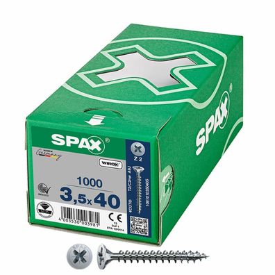 Schraubenkasten SPAX Wirox Z2 Flacher Kopf 3,5 x 40 mm 1000 Unidades Default Title