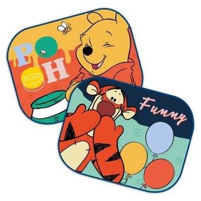 WINNIE THE POOH FUNNY - Auto Sonnenschutz, Schattenspender, 2 Stück