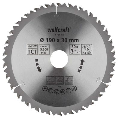 Trennscheibe Wolfcraft 6736000 Ø190 X 2,4 mm Default Title