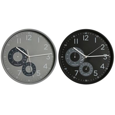 Wanduhr Home ESPRIT Schwarz Grau PVC 30 x 4,7 x 30 cm (2 Stück) Default Title