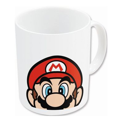 Henkelbecher Super Mario Weiß aus Keramik Rot (350 ml) Default Title