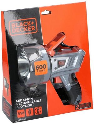 BLACK+DECKER LED Taschenlampe 500 Lumen – Wiederaufladbar, Wasserdicht