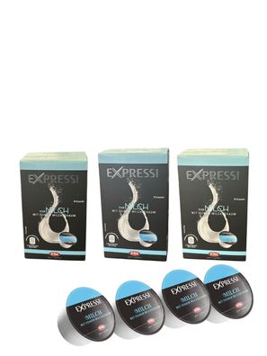 K-fee Expressi Milch-Kapseln – 3 Packungen je 16 Kapseln, Feiner Milchschaum