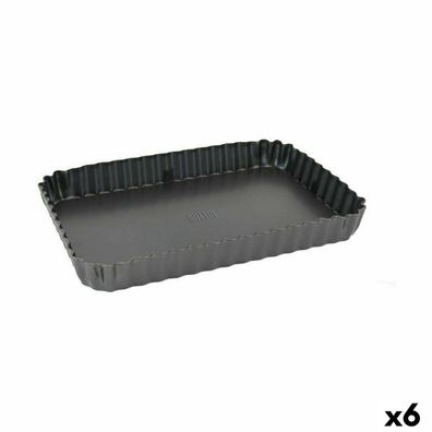 Kuchenspringform Quttin Schwarz Kohlenstoffstahl 31,5 x 21,5 x 3,5 cm (6 Stück) Defau