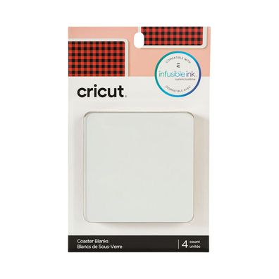 Individuell gestaltbare Untersetzer für Schneideplotter Cricut Aluminium Weiß (4 Stüc