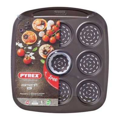 Ofenpfanne Pizza Mini Pyrex Asimetria Verzinkter Stahl (9 Fächer) (16 x 16 cm) Defaul