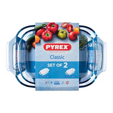 Auflaufformset für den Backofen Pyrex Classic Durchsichtig Borosilikatglas (2 pcs) De