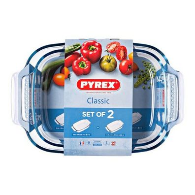 Auflaufformset für den Backofen Pyrex Classic Durchsichtig Glas (2 pcs) Default Title