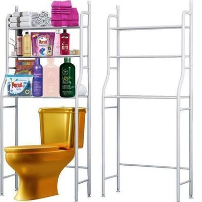 Toilettenregal Badezimmerregal 3-stöckiges Schrank 153x65x25 cm Grau Retoo