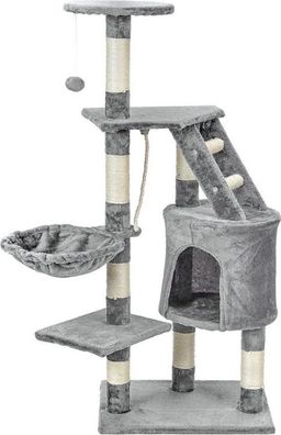 Luxus XXL Kratzbaum für Katzen - 117 x 79 x 50 cm grau