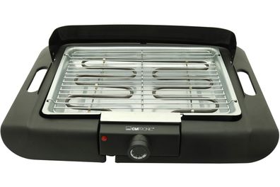 Clatronic Barbecue Tischgrill schwarz 2000 Watt mit Windschutz Elektro Grill