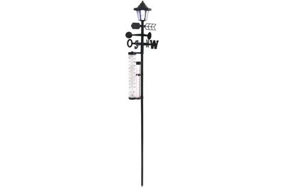 Solar Wetterstation 5in1 mit Solarlampe Garten Thermometer Wetter Station