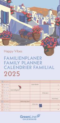 GreenLine Happy Vibes Familienplaner 2025 - Familienplaner 2025