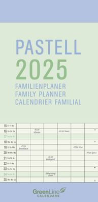 GreenLine Pastell Familienplaner 2025 - Familienplaner 2025