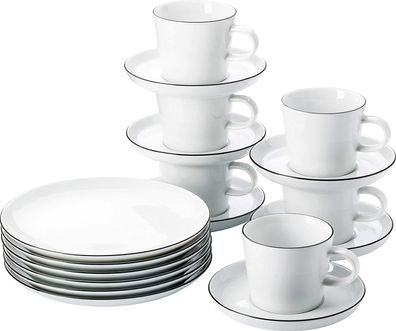 Arzberg Vorteilset 2 Stück Cucina-Basic Kaffeeset 18-tlg. im GK Colori Black 42100