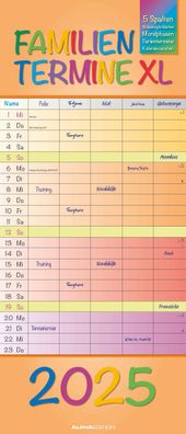 Regenbogen XL Familienplaner XL 2025 - Familienplaner 2025