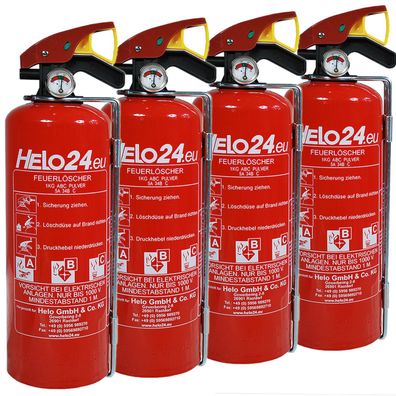 Feuerlöscher Pulverlöscher Autofeuerlöscher KFZ Auto Halterung 4x 1kg ABC 1LE B1