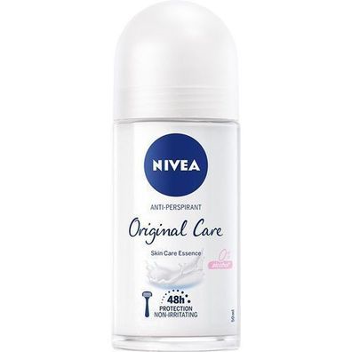 Nivea Original Care Antitranspirant Roll-On, 50ml - Schétzt empfindliche Haut vor Sch