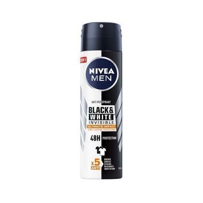 Nivea Herren Deo-Spray Black&White Invisible Ultimate Impact, 150ml - Langanhaltender