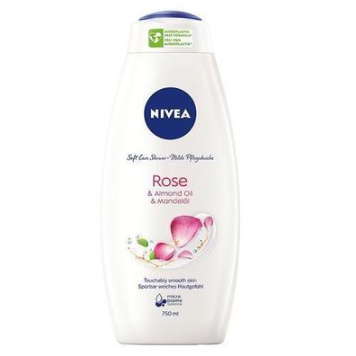 Nivea Rosen- und Mandelöl Duschgel, 750ml - Feuchtigkeitsspendende Pflege fér sanfte