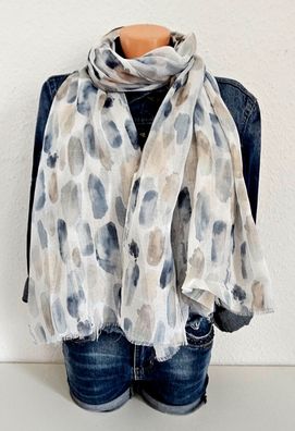 Blogger XXL Schal Tuch Halstuch Scarf bunter Print Viskose/Baumwolle Schwarz/Grau