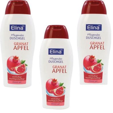 3x250 ml Elina Pflegendes Duschgel Granat Apfel