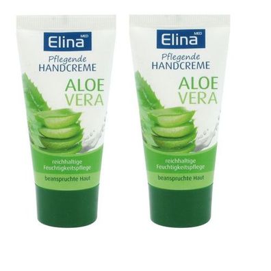 2x 50 ml Elina Aloe Vera Handcreme in Tube