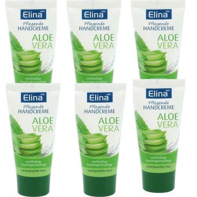 6x50 ml Elina Aloe Vera Handcreme in Tube