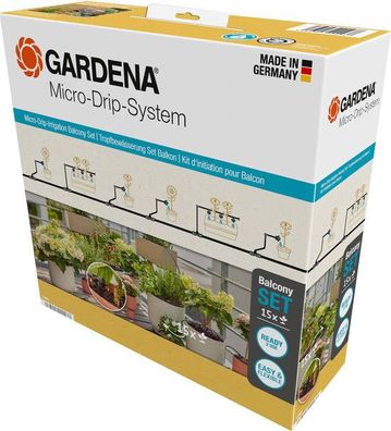 Mikro Tropfbewässerungs Balkon Set (15 Pflanzen) Gardena