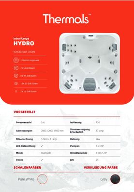 Thermals Whirlpool HYDRO by SuperiorSpas 200x220x85 5-6 Personen 25 JETS