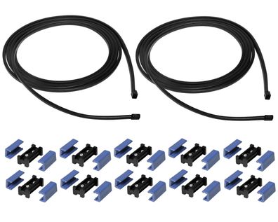 2 x 2m Aspöck Flachkabel DC - Enden umspritzt + 10 x DC-Verbinder für Flachleitung