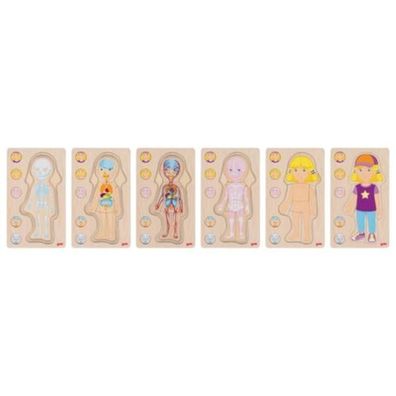 Goki Schichtenpuzzle Mädchen 29tlg. aus Holz Holzpuzzle Spielzeug 57362 Neu