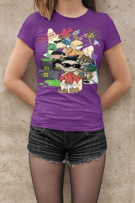 Retro KND Cartoon Kids Next Door Comic Damen T-Shirt Tailliert Bio-Baumwolle