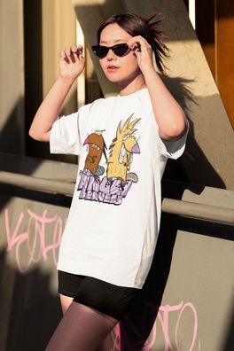 Retro The Angry Beavers Biber Brüder Comic Damen T-Shirt Oversize Bio-Baumwolle