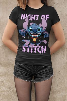 Retro Halloween Stitch Alien Serie 90s Damen T-Shirt Tailliert Bio-Baumwolle