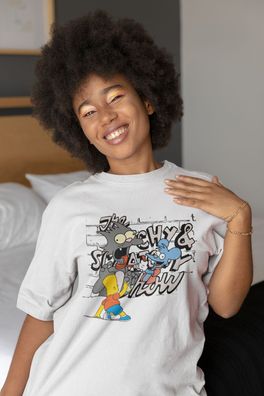 The Itchy & Scratchy Show Simpson Damen Oversize T-Shirt aus Bio-Baumwolle