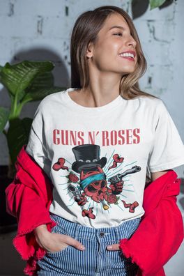 Retro Musik Guns N' Roses Rock 60s 70 band Baumwolle Bio Damen Oversize T-Shirt