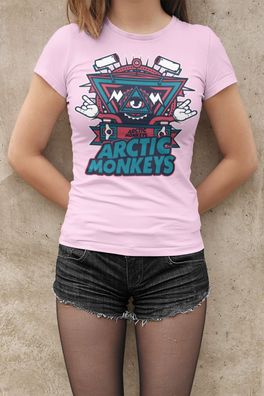 Retro ARCTIC Monkeys Rock Band 70s 80s Musik Konzert Damen T-Shirt Baumwolle