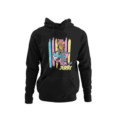 Retro Tom & Jerry Cartoon Serie 90s Nickelodeon Herren Bio Hoodie Katze Maus