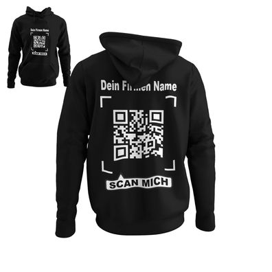 Deine Webseite als QR Code + Firman Name / mach Werbung Herren Hoodie S-XXXL