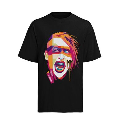 Retro Musik Rock Musician Marilyn Manson Konzert Bio Herren T-Shirt Baumwolle