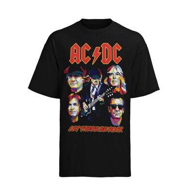 Retro ACDC Let there be Rock Musik 80s 70s konzert Herren T-Shirt Baumwolle