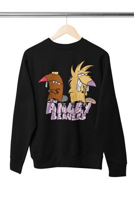 Retro The Angry Beavers Biber Brüder Cartoon Serie 90s 90er Herren Bio Pullover