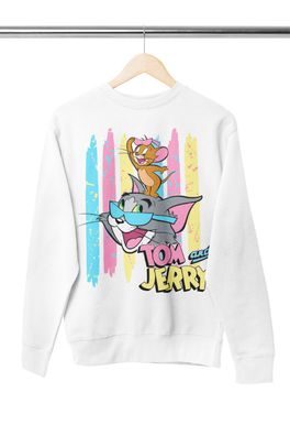 Retro Tom & Jerry Cartoon Serie 90s 90er comic Herren Bio Pullover