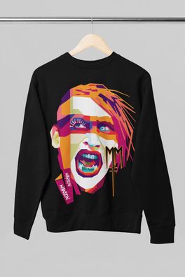 Retro Musik Rock Musician Marilyn Manson Herren Bio Pullover S-XXXL