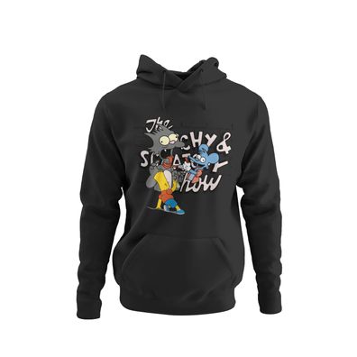 Retro The Itchy & Scratchy Show Simpson Bio Herren Hoodie Serie Cartoon