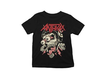 Retro Anthrax thrash metal Band 70s 80s Musik Konzert Kinder Baumwoll T-shirt